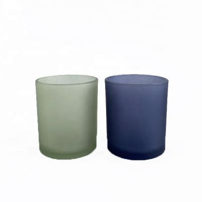 Different Size Cylinder Matte Color Glass Candle Jar