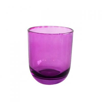 Glossy Purple Glass Candle Jar 