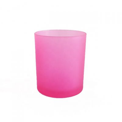  Matte Pink Empty Glass Candle Cup 