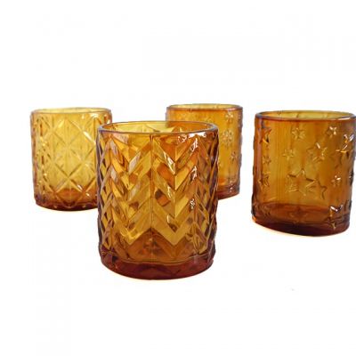 wedding centerpiece and home decoration candle jars amber candle holders