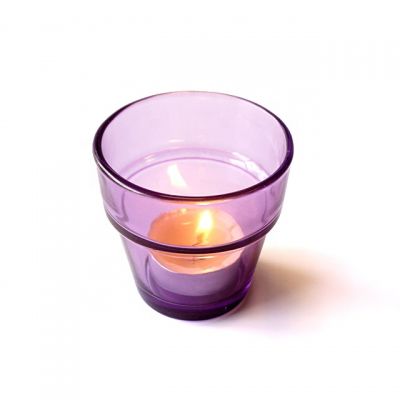  lavender purple recycled glass candle jar and container for candle making