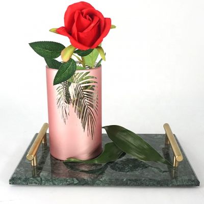best selling pink glass candle jar tall glass candle vessel for gifts