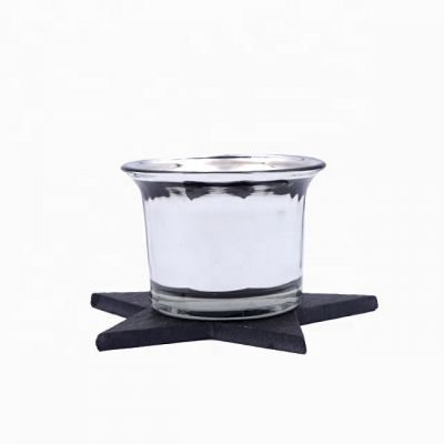 Silver Glass Oyster Candle Cup Tea Light Candle Holder