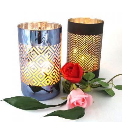 set of 2 tall glass candle holders hurricane glass candle jars
