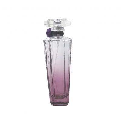 80ml empty transparent purple color glass perfume bottle