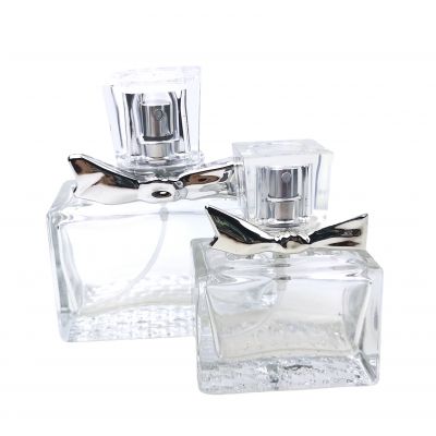 30ml Custom design glass square clear perfume bottle 