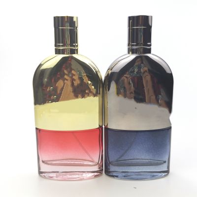 Luxury perfume spray bottle 90ml clear lotion spray square glass bottle with fine mist pump sprayer