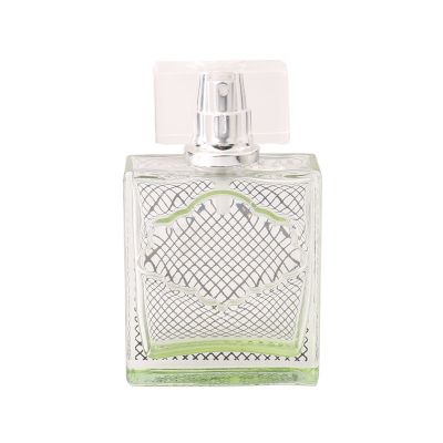 50ml Green bump pattern grid glass transparent perfume bottle