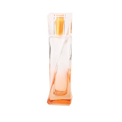 50ml Square bottom rotation gradient transparent glass perfume bottle 