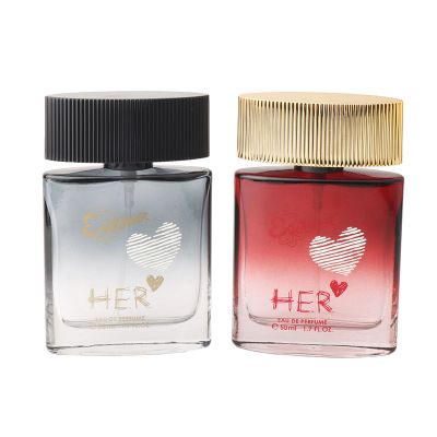 50ml Multiple colors gradient transparent glass perfume bottle
