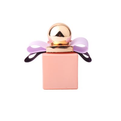 30ml Square pink glass perfume bottle