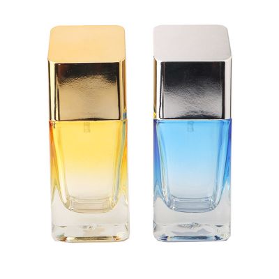 100ml Golden blue gradient glass perfume bottle 