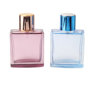 50ml Red blue light transparent glass perfume bottle 