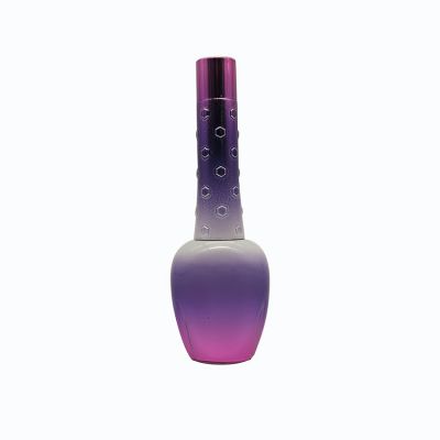 10ml Gradient Purple Cosmetic Bottles Nail Polish Bottle With Brush