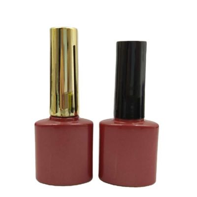 China supplier 8ml read glass empty uv gel nail polish bottle with brush