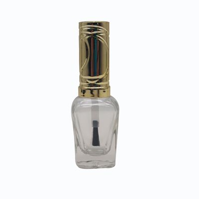 Custom Luxury Design Round Transparent Empty Glass Nail Polish Bottle With Golden Cap