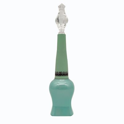 Wholesale Luxury 10ml Long Design Empty Nail Polish Glass Bottle Blue Gel Polish Bottle With Cone Crown Cap