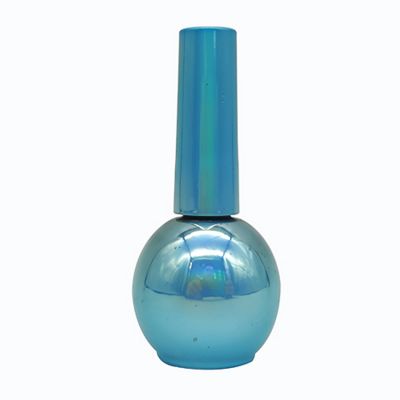 2020 Wholesale 12ml Empty Cosmetic Packaging Small Bottle Fancy Beauty Round Powder Blue Glass Nail Polish Bottle