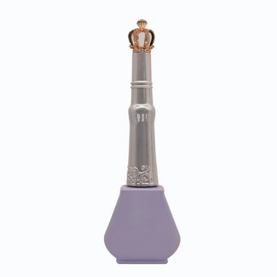 10ml Shaped Electroplated Purple Unique Shape Empty Glass Nail Polish Bottle With Tapered Brush Cap
