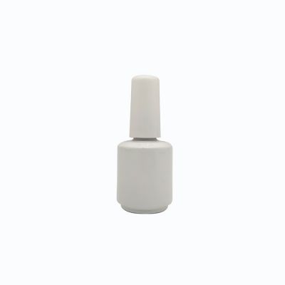 High Quality 15ml White Empty Round Glass Nail Polish Gel Nail Polish Bottle With White Cap Brush
