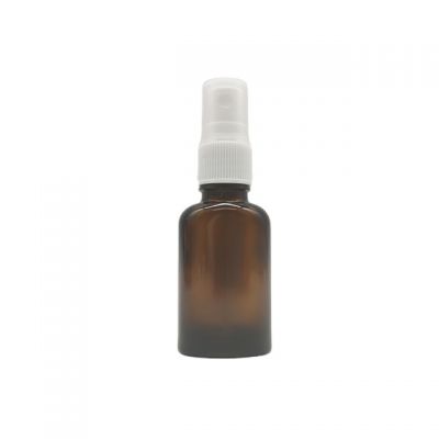 20ml Cosmetic Container Packaging Glass Amber Bottles Glass Essence Oil Flat Bottle With Pump
