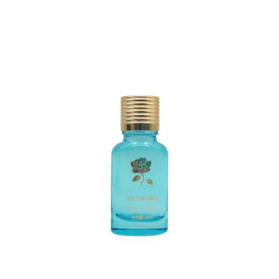 10ml High Quality Custom Trademark Blue Glass Dropper Essential Oil Bottle With Golden Screw Cap