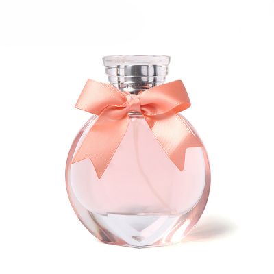Thick bottom round high grade empty perfume bottle with elegantlittle tie