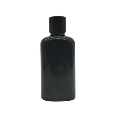 Flat Mini Luxury 10ml 20ml 30ml 50ml Matte Frosted Black Essential Oil Empty Glass Bottle