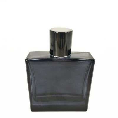 Black simple perfume bottle 100ml square glass perfume bottle