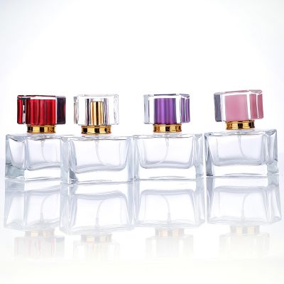 30ml50ml flat square transparent glass perfume spray bottle cosmetics bottle