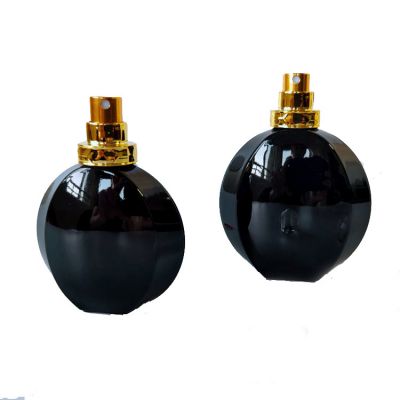 Customized perfume bottle black round 50ML Lead-free glass bottles