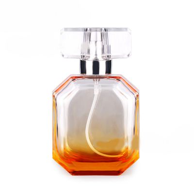 Wholesale 50ml rhombus shaped gradient transparent empty perfume bottle