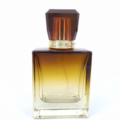 50ml square gradient brown perfume bottle bayonet glass transparent empty bottle