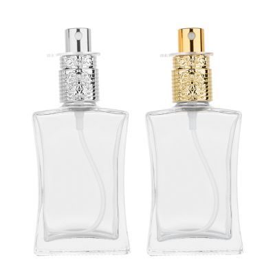 New 50ml spray glass perfume bottle and gold/silver alloy lid for cosmetic bottles