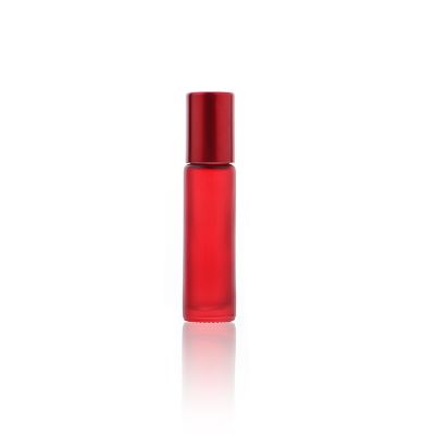 Whosale 10ml red roller glass bottle perfume essential oil Customize colourful Cosmetic Bottle 