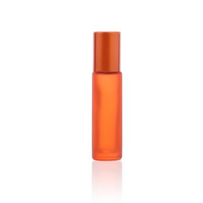 Whosale 10ml orange roller glass bottle perfume essential oil Customize colourful Cosmetic Bottle 