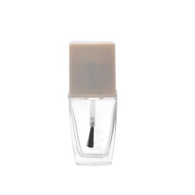 10ml square transparent nail polish glass bottle with white plastic cap for gel nail polish 