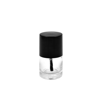8ml transparent nail polish glass bottle with black cap for gel nail polish