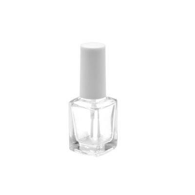 high quality empty 12ml transparent square UV gel nail polish glass bottle for gel nail polish 