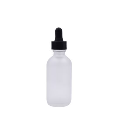 cosmetic packaging containers 1oz frosted glass dropper bottle 2oz bottle round shape boston bottles for essential oils