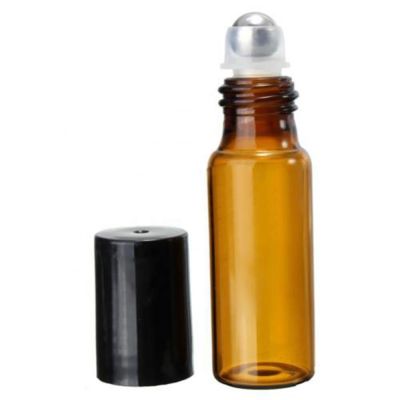 5ml/10ml Amber Roll On Glass Bottles Roller Ball for Perfume Essential Oil 