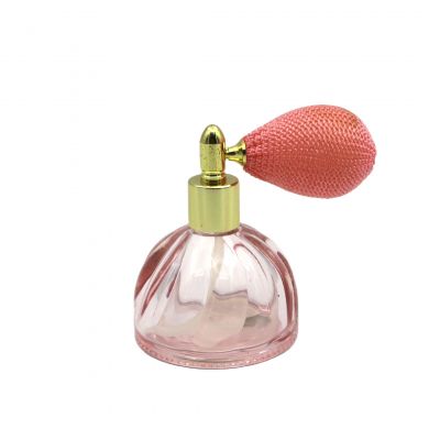 New 40ml Pink Bulb Empty Fragrance Atomizer Glass Perfume Bottles with Sprayer Pump 