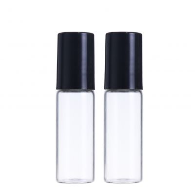 5ml amber clear roll on perfume essential oil bottles with roller ball