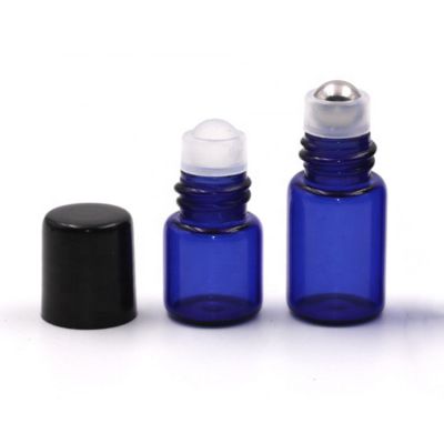 Wholesale 1ml 2ml 3ml 5ml Refill Portable Glass Essential Oil Travel Roll On Bottle with metal ball 