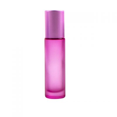 10ml Frosted Pink Glass Roller Rollerball Essential Oil Perfume Bottles