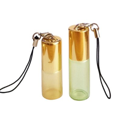 Colorful 3ml 5ml Glass Perfume Roll on Bottle with Stainless Steel Ball and Key Chain Roller Essential Oil Bottle 