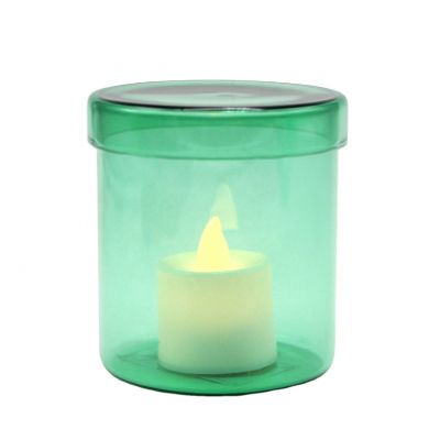 High Borosilicate Glass Candle Jar with Glass Lid for Pour Wax