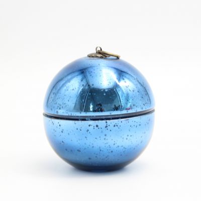Unique Handblown Glass Ball Shape Glass Candle Jar for Christmas Gifts