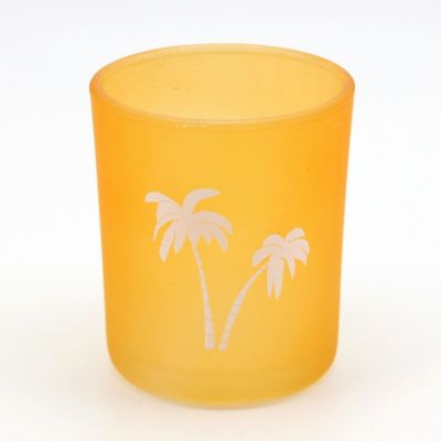 Factory Direct Screen Printing Glass Candle Holder Set for Summer