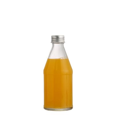 Manufacturer Transparent 250 ml glass beverage bottle bottle with screw 